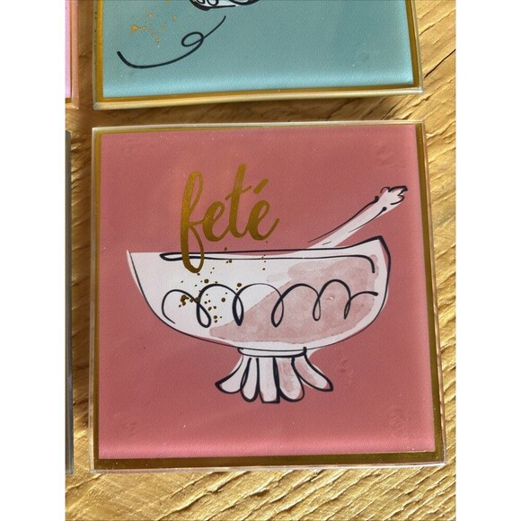 Glass Party Coaster Set Of 4 - Picture 5 of 9